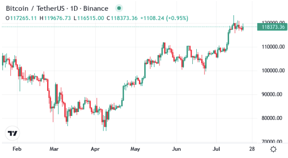 Bitcoin price chart